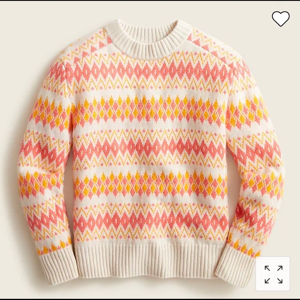 CASHMERE FAIR ISLE CREWNECK SWEATER small NWT